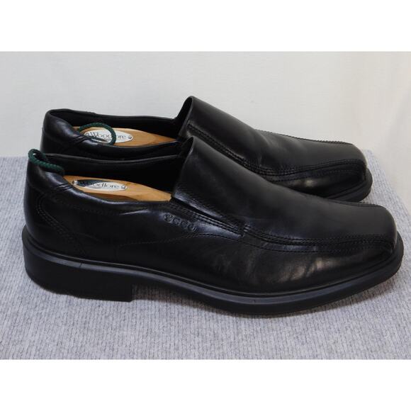 Ecco Dress Shoes Mens Size 10.5 Black Leather Slip On Comfort Oxford Work main image 5